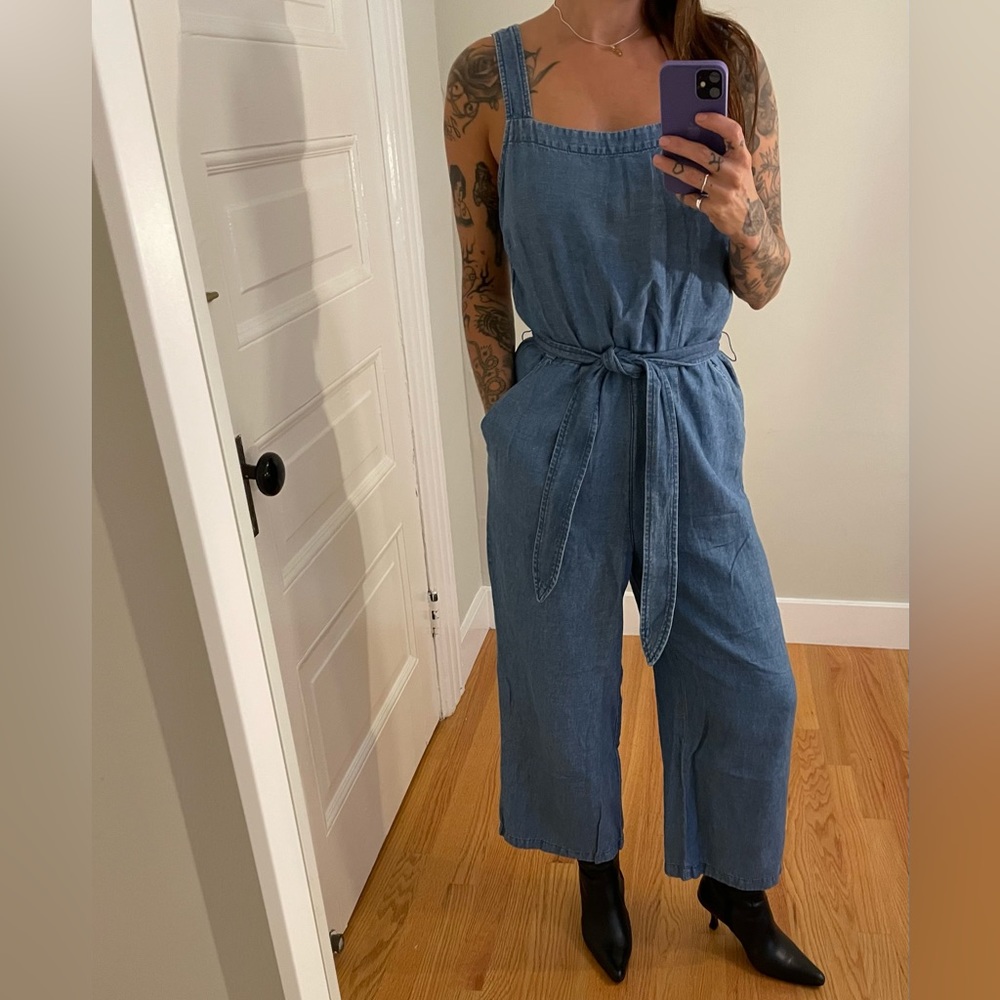 MADEWELL CHAMBRAY DENIM JUMPSUIT ROMPER OVERALLS